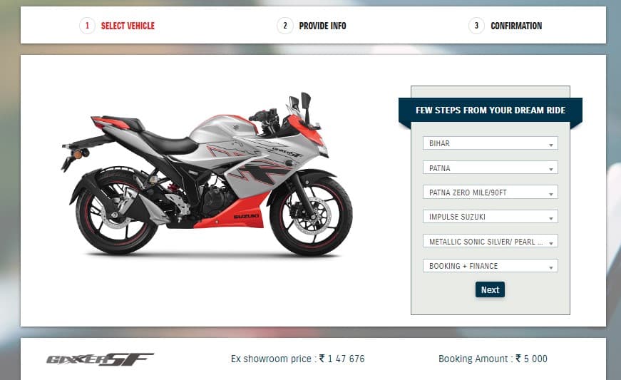 New Suzuki Gixxer 2024 booking online